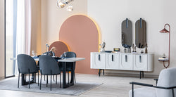 WLT MILAS DINING SET Milas Dining Room (Complete Set) (Table + 6x Chairs + Console + Mirror)